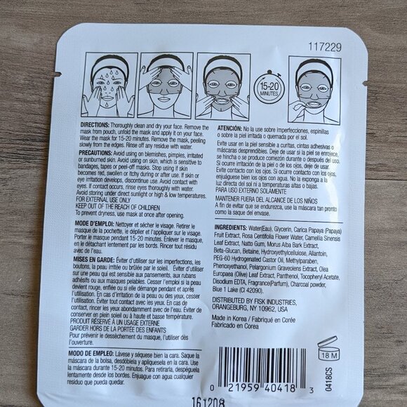 3 for $15... Dermactin Charcoal Sheet Face Mask *PLEASE READ DETAILS* - Picture 2 of 2